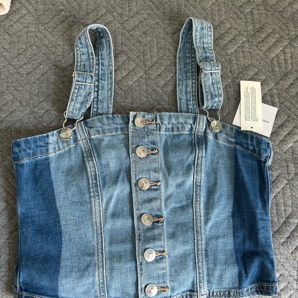 American Eagle Outfitters Blue Denim Top